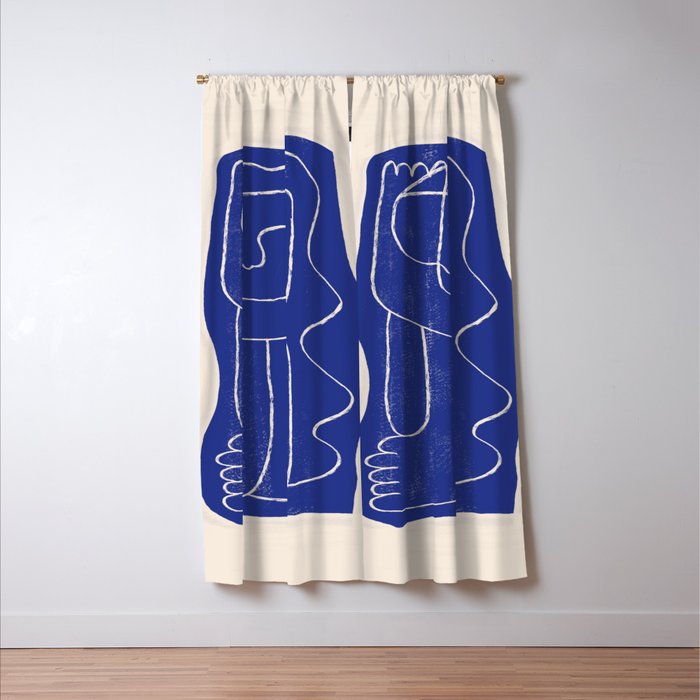Abstract line art Figure 7  Cobalt Blue Window Curtain Gallery Image 3