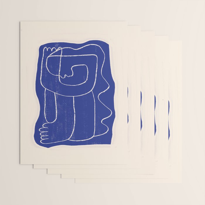 Abstract line art Figure 7  Cobalt Blue Wrapping Paper Gallery Image 3