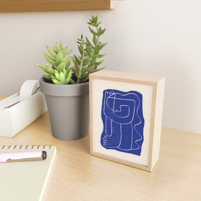 Abstract line art Figure 7  Cobalt Blue Mini Art Print Gallery Image 2