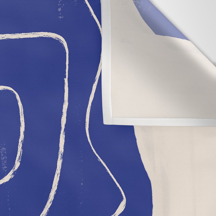 Abstract line art Figure 7  Cobalt Blue Wall Tapestry Gallery Image 3