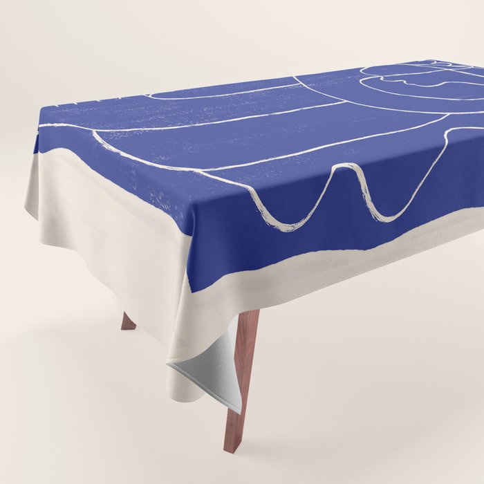Abstract line art Figure 7  Cobalt Blue Tablecloth Gallery Image 1