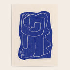 Abstract line art Figure 7  Cobalt Blue Poster Gallery Image 4