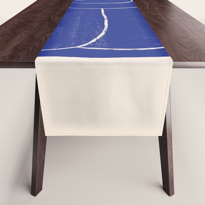 Abstract line art Figure 7  Cobalt Blue Table Runner Gallery Image 1