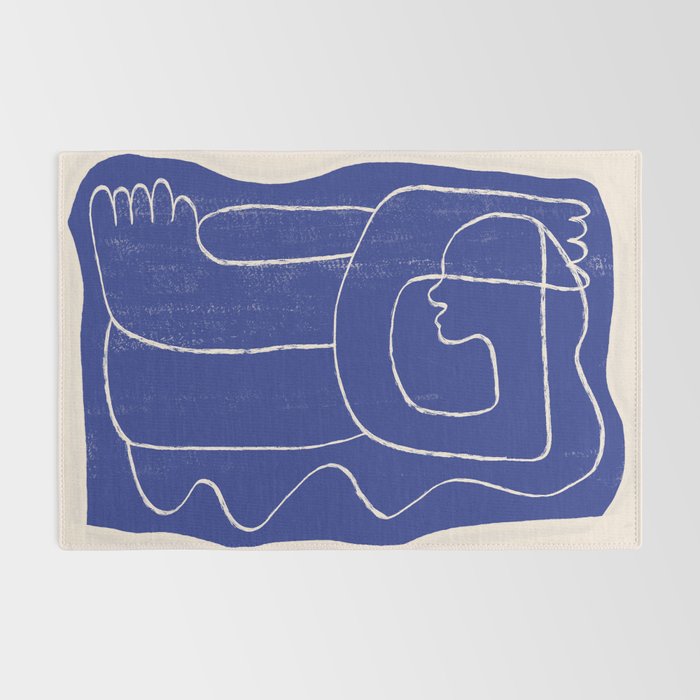 Abstract line art Figure 7  Cobalt Blue Rug Gallery Image 2