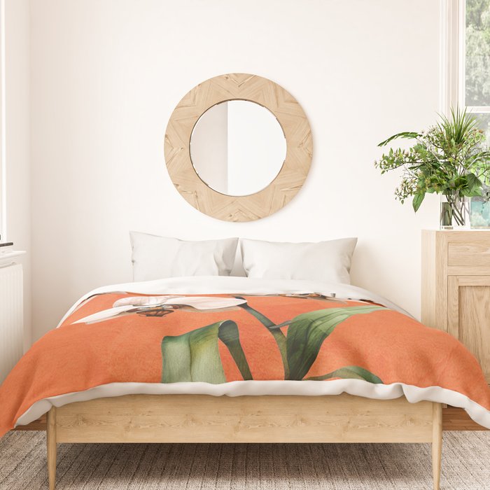 White Orchid Floral Art 3  Duvet Cover Gallery Image 3