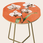 White Orchid Floral Art 3  Side Table Gallery Image 2