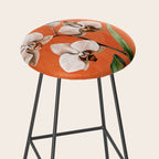 White Orchid Floral Art 3  Stool Gallery Image 2