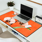 White Orchid Floral Art 3  Desk Mat Gallery Image 2