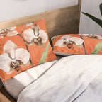 White Orchid Floral Art 3  Pillow Sham Gallery Image 2