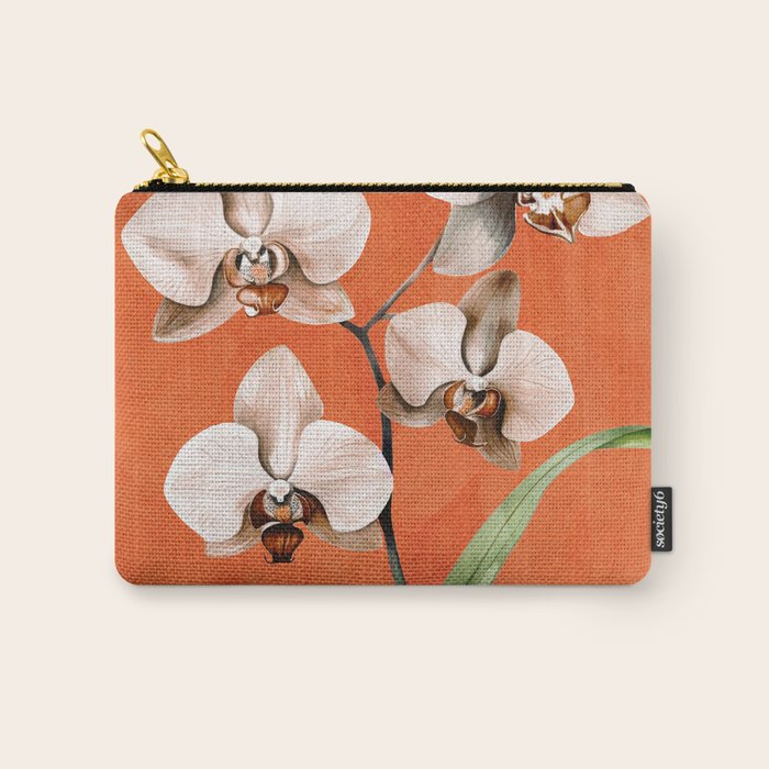 White Orchid Floral Art 3  Carry All Pouch Gallery Image 1