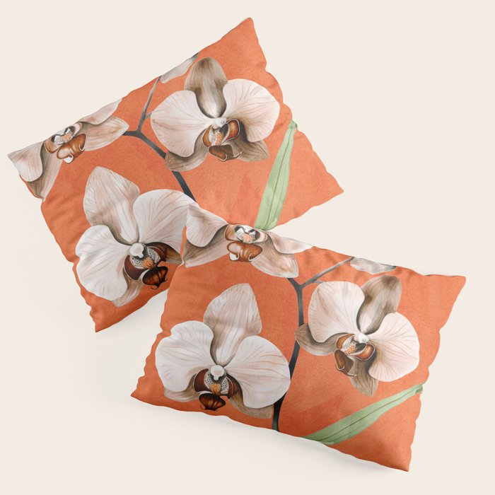 White Orchid Floral Art 3  Pillow Sham Gallery Image 3