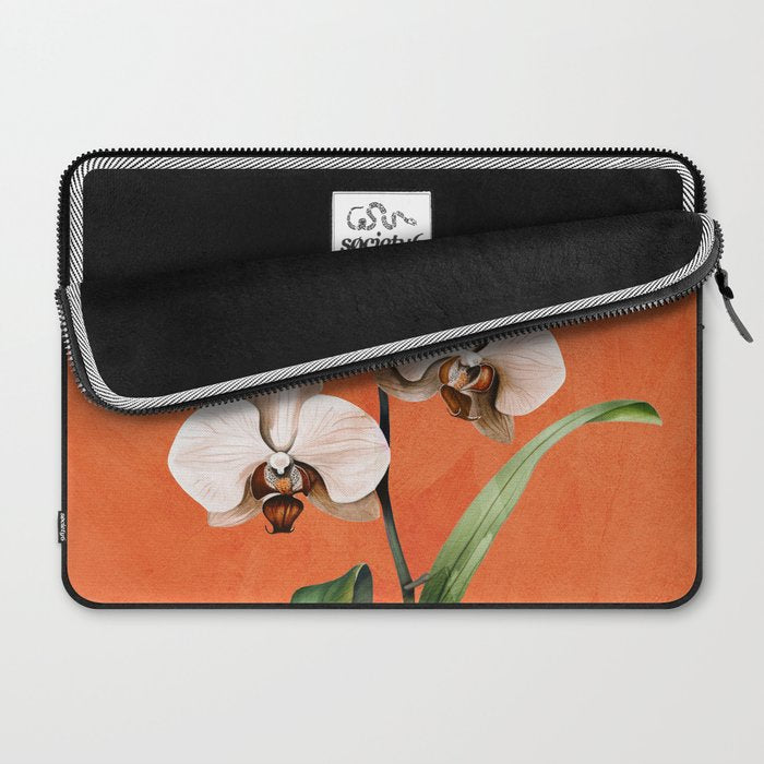 White Orchid Floral Art 3  Laptop Sleeve Gallery Image 2