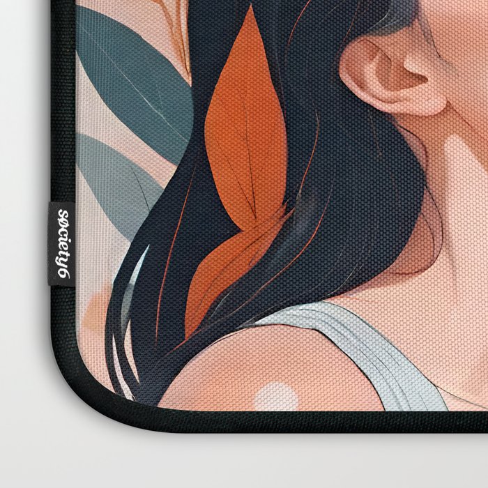 Closeness, Two Women Feminism Painting, Youth Friendship Companion LGBTQ, Lovers Couple Coral Spring Laptop Sleeve Gallery Image 3