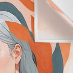 Closeness, Two Women Feminism Painting, Youth Friendship Companion LGBTQ, Lovers Couple Coral Spring Wall Tapestry Gallery Image 3