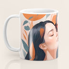 Closeness, Two Women Feminism Painting, Youth Friendship Companion LGBTQ, Lovers Couple Coral Spring Coffee Mug Gallery Image 3