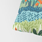 Solo Walk, Nature Jungle Forest Tropical Colorful Vibrant Bortanical Illustration Painting Pillow Sham Gallery Image 4