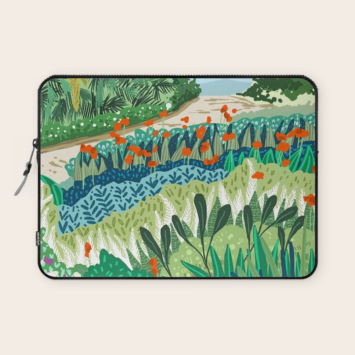 Solo Walk, Nature Jungle Forest Tropical Colorful Vibrant Bortanical Illustration Painting Laptop Sleeve Gallery Image 1