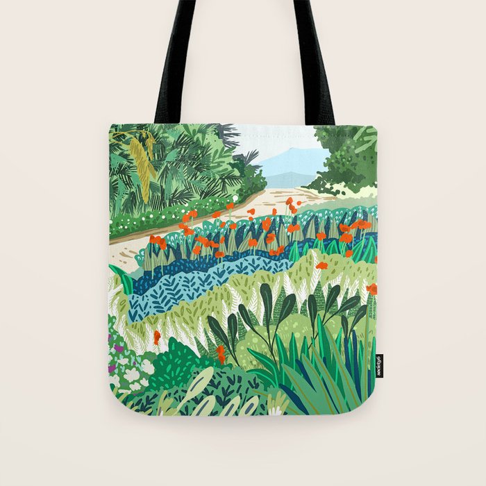 Solo Walk, Nature Jungle Forest Tropical Colorful Vibrant Bortanical Illustration Painting Tote Bag Gallery Image 1