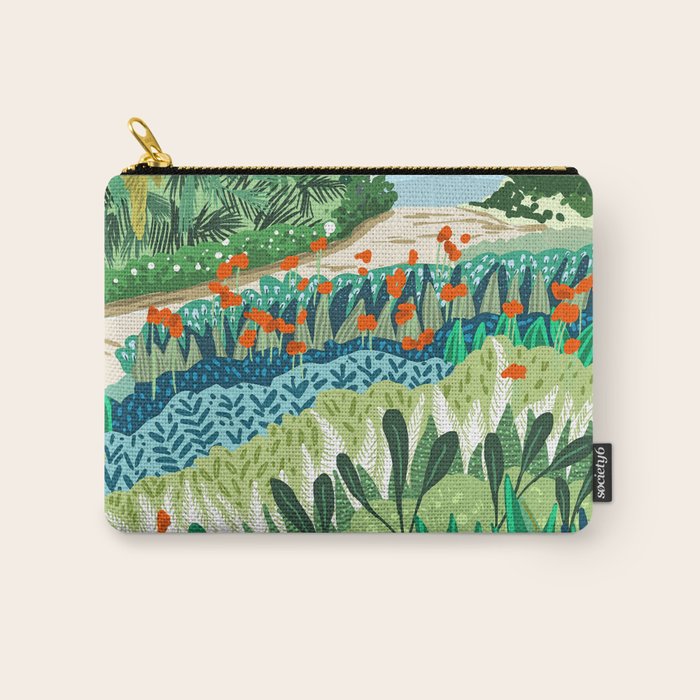 Solo Walk, Nature Jungle Forest Tropical Colorful Vibrant Bortanical Illustration Painting Carry All Pouch Gallery Image 1