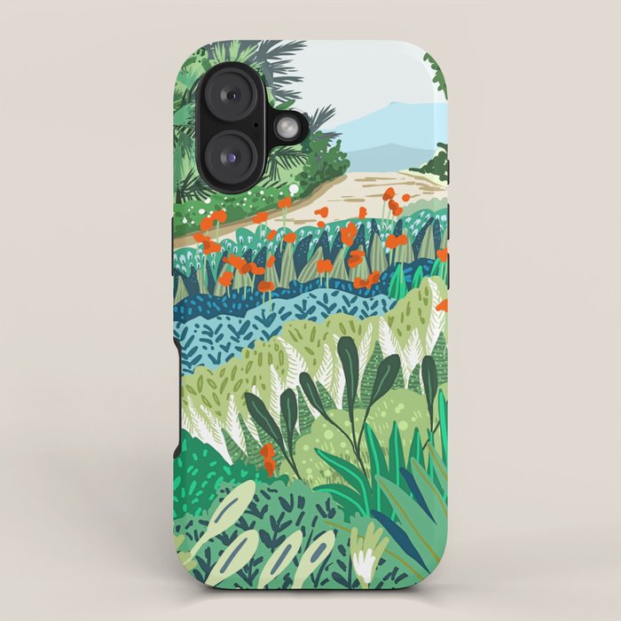 Solo Walk, Nature Jungle Forest Tropical Colorful Vibrant Bortanical Illustration Painting iPhone Case Gallery Image 1