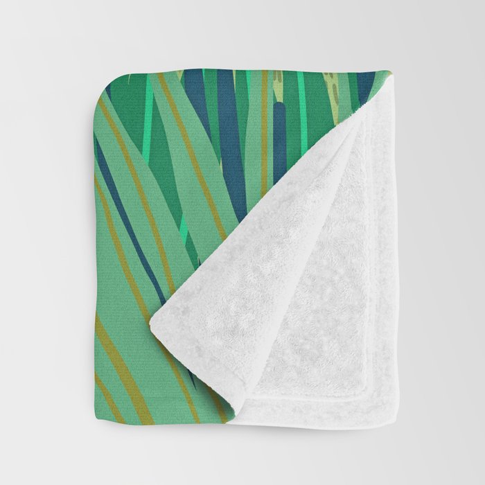 Solo Walk, Nature Jungle Forest Tropical Colorful Vibrant Bortanical Illustration Painting Throw Blanket Gallery Image 3