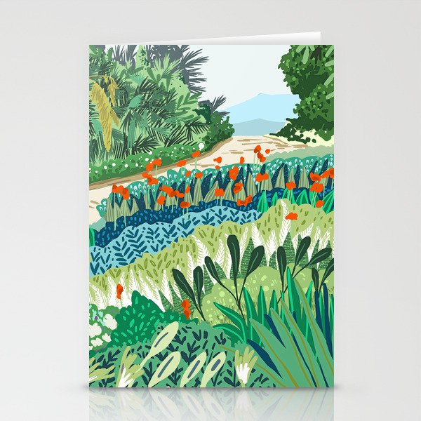 Solo Walk, Nature Jungle Forest Tropical Colorful Vibrant Bortanical Illustration Painting Stationery Card Gallery Image 2