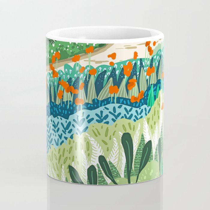 Solo Walk, Nature Jungle Forest Tropical Colorful Vibrant Bortanical Illustration Painting Coffee Mug Gallery Image 4