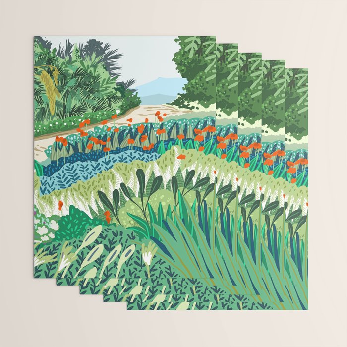 Solo Walk, Nature Jungle Forest Tropical Colorful Vibrant Bortanical Illustration Painting Wrapping Paper Gallery Image 3