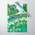 Solo Walk, Nature Jungle Forest Tropical Colorful Vibrant Bortanical Illustration Painting Wrapping Paper Gallery Image 1