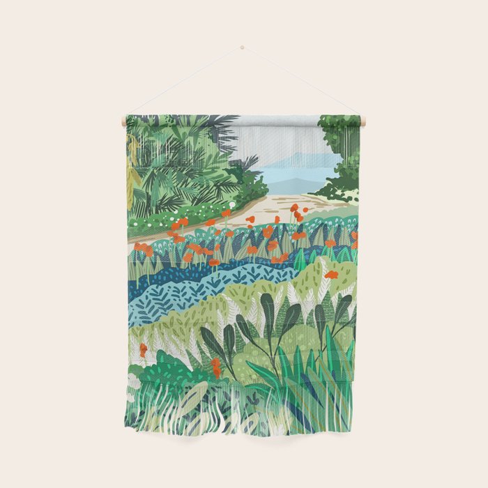 Solo Walk, Nature Jungle Forest Tropical Colorful Vibrant Bortanical Illustration Painting Wall Hanging Gallery Image 1