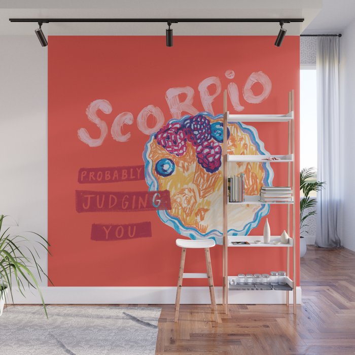 Scorpio Mood in Tomato Red | Zodiac Series Wall Mural Gallery Image 1