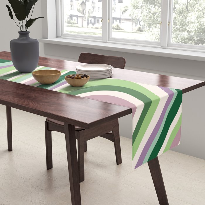 Liquid Swirl Groovy Ripple Retro 60s & 70s Pattern II Table Runner Gallery Image 2