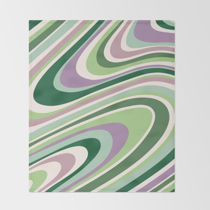 Liquid Swirl Groovy Ripple Retro 60s & 70s Pattern II Throw Blanket Gallery Image 2