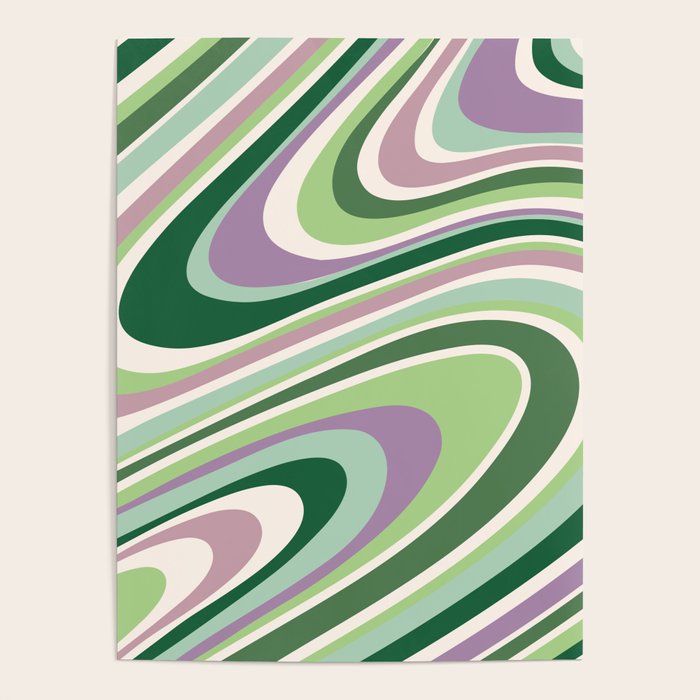 Liquid Swirl Groovy Ripple Retro 60s & 70s Pattern II Poster Gallery Image 4