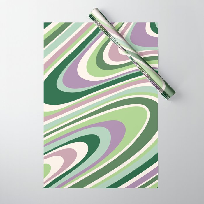 Liquid Swirl Groovy Ripple Retro 60s & 70s Pattern II Wrapping Paper Gallery Image 1