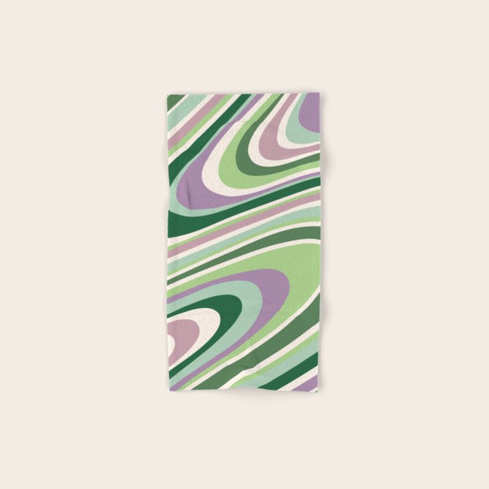 Liquid Swirl Groovy Ripple Retro 60s & 70s Pattern II Bath Towel Gallery Image 1