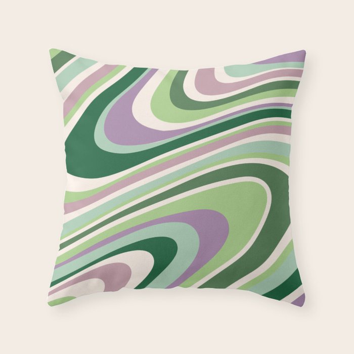 Liquid Swirl Groovy Ripple Retro 60s & 70s Pattern II Throw Pillow Gallery Image 6
