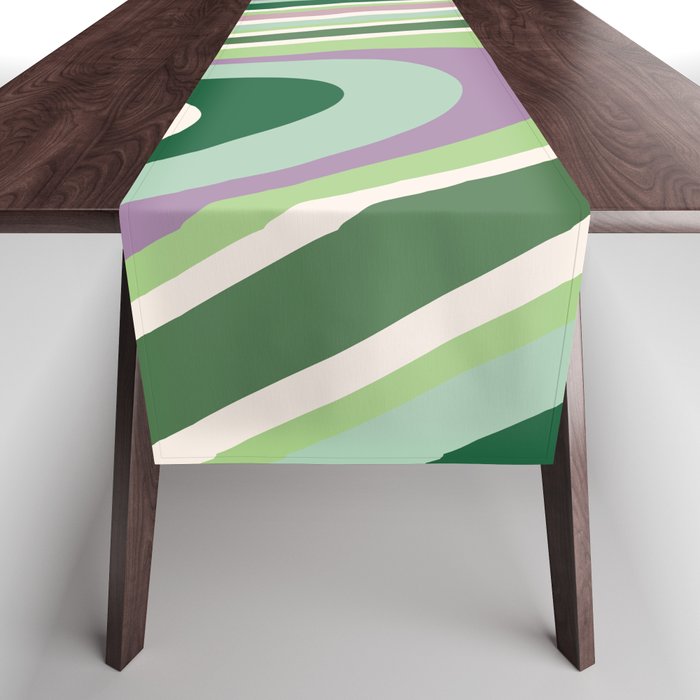 Liquid Swirl Groovy Ripple Retro 60s & 70s Pattern II Table Runner Gallery Image 1