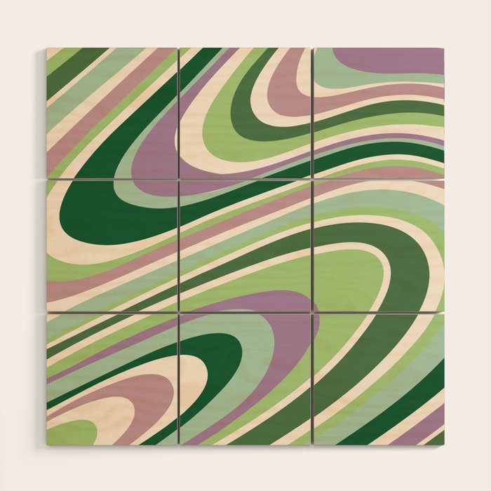 Liquid Swirl Groovy Ripple Retro 60s & 70s Pattern II Wood Wall Art Gallery Image 1