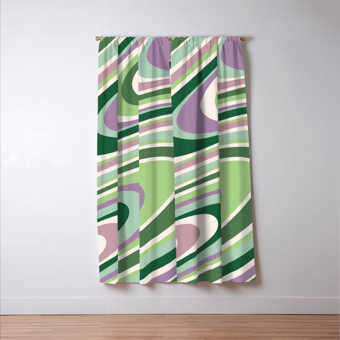Liquid Swirl Groovy Ripple Retro 60s & 70s Pattern II Window Curtain Gallery Image 3