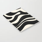 Modern Liquid Swirl Abstract Pattern Square in Black and Almond Cream  Notebook Gallery Image 3