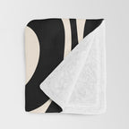 Modern Liquid Swirl Abstract Pattern Square in Black and Almond Cream  Throw Blanket Gallery Image 3
