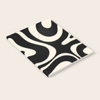 Modern Liquid Swirl Abstract Pattern Square in Black and Almond Cream  Notebook Gallery Image 2