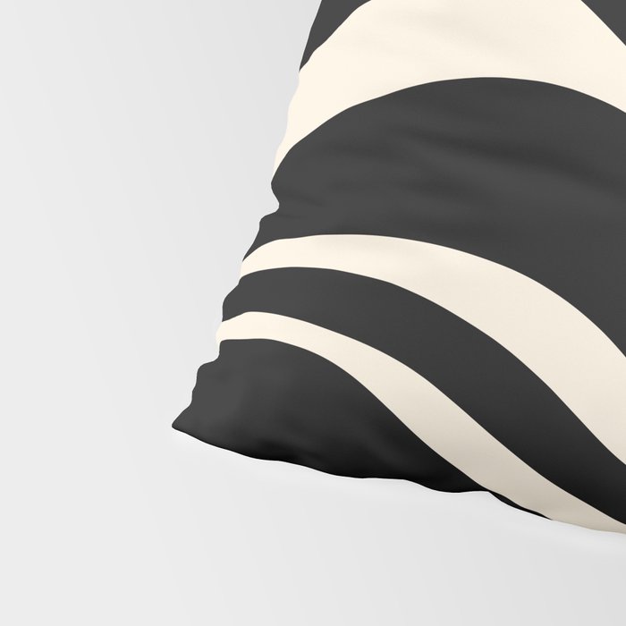 Modern Liquid Swirl Abstract Pattern Square in Black and Almond Cream  Pillow Sham Gallery Image 4
