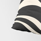 Modern Liquid Swirl Abstract Pattern Square in Black and Almond Cream  Pillow Sham Gallery Image 4