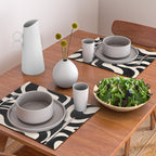 Modern Liquid Swirl Abstract Pattern Square in Black and Almond Cream  Placemat Gallery Image 2