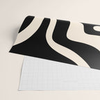 Modern Liquid Swirl Abstract Pattern Square in Black and Almond Cream  Wrapping Paper Gallery Image 2