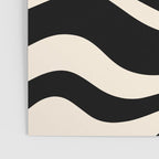 Modern Liquid Swirl Abstract Pattern Square in Black and Almond Cream  Poster Gallery Image 3