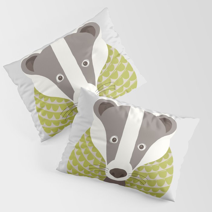 Whimsical Badger Pillow Sham Gallery Image 3