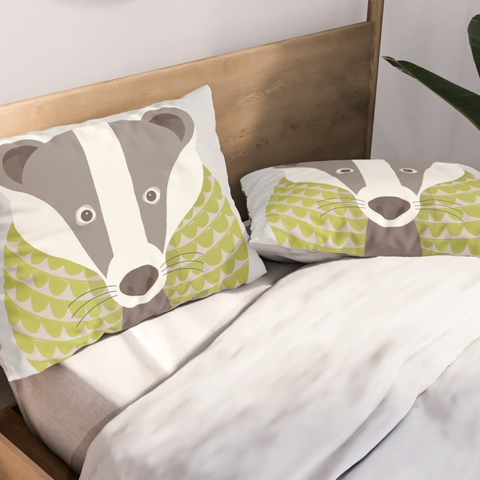 Whimsical Badger Pillow Sham Gallery Image 2